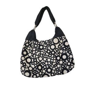 1154 LILL STUDIO BOHO Tapestry Black Cream Suede Bag
